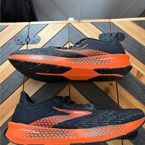 Brooks Black and Orange Hyperion Tempo Athletic Sneakers